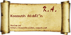 Kossuth Aldán névjegykártya